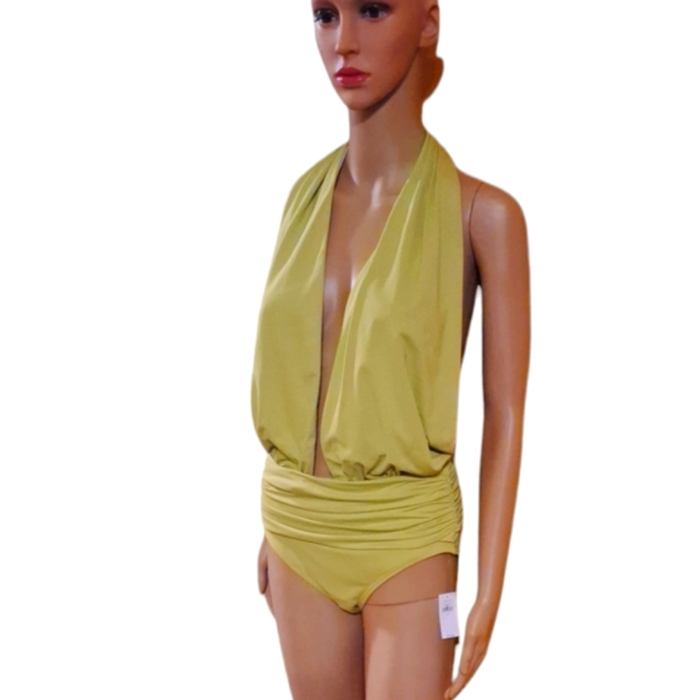 Banana Republic Sexy Halter Swimsuit Size L Lime Green